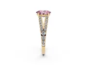 Oval Graduated Split Shank Engagement Ring Setting for a Fancy Pink Lab-Grown Diamond | Yellow Gold