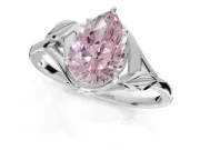 Pear-Shaped Bypass Solitaire Engagement Ring Setting for a Fancy Pink Lab-Grown Diamond | Platinum