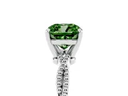 Cushion Cut Twisted Solitaire Engagement Ring Setting for a Fancy Green Lab-Grown Diamond | Platinum