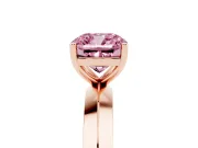 Cushion Cut Knife-Edge Engagement Ring Setting for a Fancy Pink Lab-Grown Diamond | Rose Gold