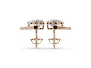 Pear-Shaped Lab-Grown Diamond Bar Stud Earrings | Micro Pavé Line | Rose Gold