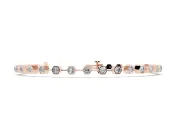 Round Lab-Grown Diamond Hexagon Frame Station Bracelet | Bar Links | Rose Gold