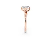 Cushion Cut Bypass Solitaire Engagement Ring Setting | Plain Band | Rose Gold