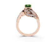 Radiant Cut Bypass Hidden Halo Engagement Ring Setting for a Fancy Green Lab-Grown Diamond | Graduated Pavé | Rose Gold