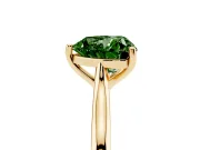 Heart-Shaped Cathedral Engagement Ring Setting for a Fancy Green Lab-Grown Diamond | Yellow Gold