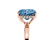 Radiant Cut Engagement Ring Setting for a Fancy Blue Lab-Grown Diamond | Hidden Halo | Rose Gold