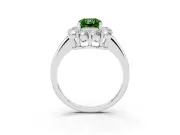 Radiant Cut Cluster Halo Engagement Ring Setting for a Fancy Green Lab-Grown Diamond | Large Round Accents | White Gold