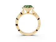 Heart-Shaped Twisted Halo Engagement Ring Setting for a Fancy Green Lab-Grown Diamond | Yellow Gold