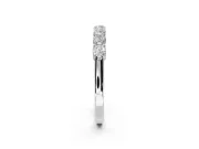Round Lab-Grown Diamond Half Eternity Wedding Band | Raised Round Heads | Sterling Silver