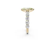 Marquise Side Stone Engagement Ring Setting for a Fancy Yellow Lab-Grown Diamond | Scalloped Prong Accents | Yellow Gold