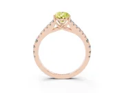 Pear-Shaped Graduated Split Shank Engagement Ring Setting for a Fancy Yellow Lab-Grown Diamond | Rose Gold