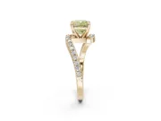 Cushion Cut Bypass Pavé Engagement Ring Setting for a Fancy Yellow Lab-Grown Diamond | Yellow Gold