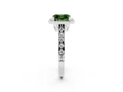 Asscher Cut Accented Halo Engagement Ring Setting for a Fancy Green Lab-Grown Diamond | Platinum