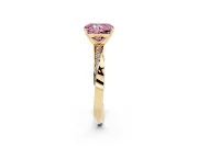 Radiant Cut Twisted Pave Engagement Ring Setting for a Fancy Pink Lab-Grown Diamond | Ribbon Band | Yellow Gold