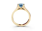 Emerald Cut Half Bezel Engagement Ring Setting for a Fancy Blue Lab-Grown Diamond | Yellow Gold