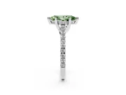 Marquise Hidden Halo Pave Engagement Ring Setting for a Fancy Green Lab-Grown Diamond | Claw Prongs | White Gold