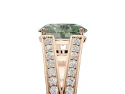 Oval Split Shank Pavé Engagement Ring Setting for a Fancy Green Lab-Grown Diamond | Rose Gold