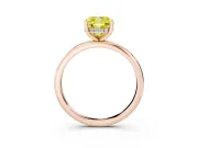 Cushion Cut Hidden Halo Engagement Ring Setting for a Fancy Yellow Lab-Grown Diamond | Plain Band | Rose Gold