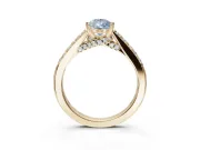 Pear-Shaped Pavé Solitaire Engagement Ring Setting for a Fancy Blue Lab-Grown Diamond | Crossover Gallery | Yellow Gold