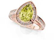 Pear-Shaped Sectioned Halo Engagement Ring Setting for a Fancy Yellow Lab-Grown Diamond | Rose Gold