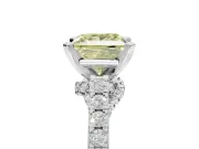 Princess Cut Pavé Solitaire Engagement Ring Setting for a Fancy Yellow Lab-Grown Diamond | Crossover Gallery | Platinum
