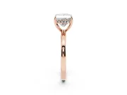 Princess Cut Hidden Halo Solitaire Engagement Ring Setting | Thin Wire Band | Rose Gold