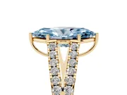 Marquise Graduated Split Shank Engagement Ring Setting for a Fancy Blue Lab-Grown Diamond | Yellow Gold
