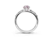 Marquise Graduated Solitaire Engagement Ring Setting for a Fancy Pink Lab-Grown Diamond | Sterling Silver