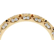 Marquise Motif Diamond Openwork Eternity Band Set in Yellow gold with Pavé and Bezel Setting