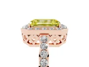 Emerald Cut Halo Engagement Ring Setting for a Fancy Yellow Lab-Grown Diamond | Rose Gold - Design NV-24751
