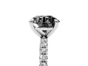 Round Petite Pavé Solitaire Engagement Ring Setting for a Black Center | Slim Band | Platinum