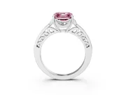 Asscher Cut Floral Pavé Engagement Ring Setting for a Fancy Pink Lab-Grown Diamond | Platinum