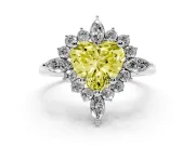 Heart-Shaped Engagement Ring Setting for a Fancy Yellow Lab-Grown Diamond | Sterling Silver - Design NV-24790