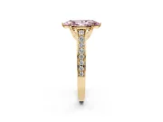Marquise Graduated Pavé Engagement Ring Setting for a Fancy Pink Lab-Grown Diamond | Yellow Gold