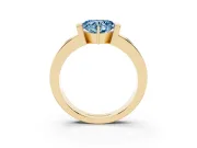 Heart-Shaped Tension Style Engagement Ring Setting for a Fancy Blue Lab-Grown Diamond | Yellow Gold