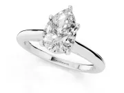 Pear-Shaped Cathedral Solitaire Engagement Ring Setting | Plain Band | Platinum
