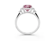 Princess Cut Cluster Accent Engagement Ring Setting for a Fancy Pink Lab-Grown Diamond | Platinum