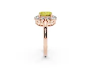Radiant Cut Cluster Halo Engagement Ring Setting for a Fancy Yellow Lab-Grown Diamond | Large Round Accents | Rose Gold