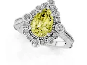 Pear-Shaped Halo Engagement Ring Setting for a Fancy Yellow Lab-Grown Diamond | Sterling Silver - Design NV-24753