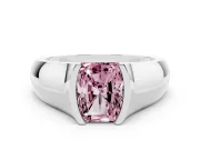 Radiant Cut Half Bezel Solitaire Engagement Ring Setting for a Fancy Pink Lab-Grown Diamond | Wide Band | Platinum