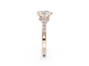 Pear-Shaped Pavé Solitaire Engagement Ring Setting | Crossover Gallery | Rose Gold