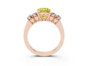 Princess Cut 5 Stone Engagement Ring Setting for a Fancy Yellow Lab-Grown Diamond | Rose Gold