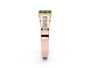 Emerald Cut Channel-Set Engagement Ring Setting for a Fancy Green Lab-Grown Diamond | Rose Gold