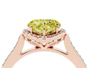 Heart-Shaped Petal Tip Halo Engagement Ring Setting for a Fancy Yellow Lab-Grown Diamond | Pavé Band | Rose Gold