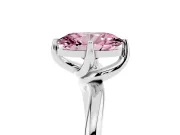 Oval Bypass Solitaire Engagement Ring Setting for a Fancy Pink Lab-Grown Diamond | Platinum