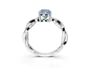 Cushion Cut Twisted Pavé Solitaire Engagement Ring Setting for a Fancy Blue Lab-Grown Diamond | Sterling Silver