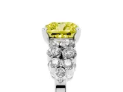 Cushion Cut Engagement Ring Setting for a Fancy Yellow Lab-Grown Diamond | Sterling Silver - Design NV-24489