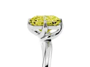 Radiant Cut Bypass Solitaire Engagement Ring Setting for a Fancy Yellow Lab-Grown Diamond | Plain Band | Sterling Silver