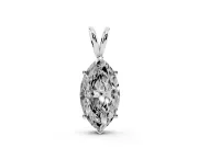 Marquise Lab-Grown Diamond Solitaire Pendant Necklace | V Split Bail | White Gold