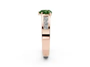 Heart-Shaped Channel-Set Engagement Ring Setting for a Fancy Green Lab-Grown Diamond | Rose Gold